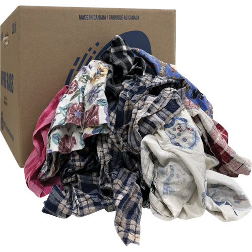Select Wiper Rags, Flannel, Mix Colours, 20 lbs. Nassau Supply