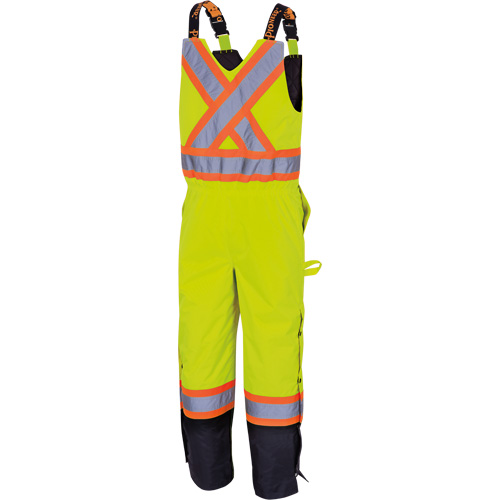 5041BB Waterproof Quilted Bib Pants, Polyester, Large, High Visibility Lime-Yellow Nassau Supply