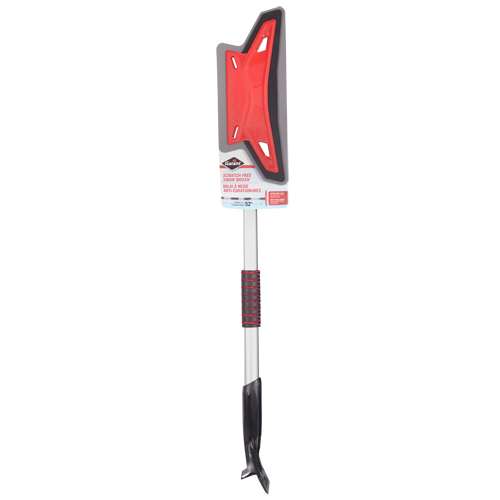 Balai &agrave; neige anti&eacute;gratignures, T&eacute;lescopique, lame Mousse de CAV/E, 52" Longueur, Rouge Nassau Supply