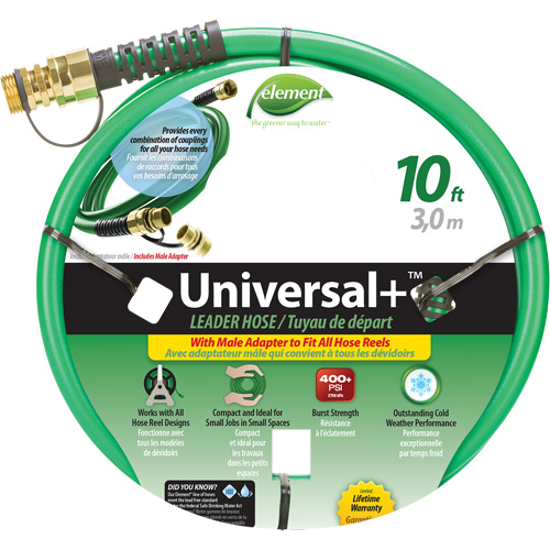 Element&reg; Universal+&reg; Leader Hose, PVC, 1/2" dia. x 10' Nassau Supply