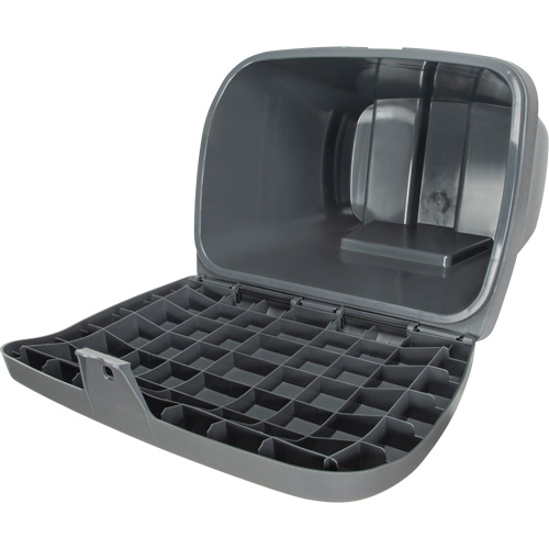 Salt & Sand Storage Bins, With Hasp, 21" x 27" x 26", 4.24 cu. ft., Grey Nassau Supply