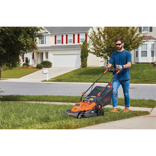 Lawn Mower with Comfort Grip Handle, Push Walk-Behind, Electric, 15" Cutting Width Nassau Supply