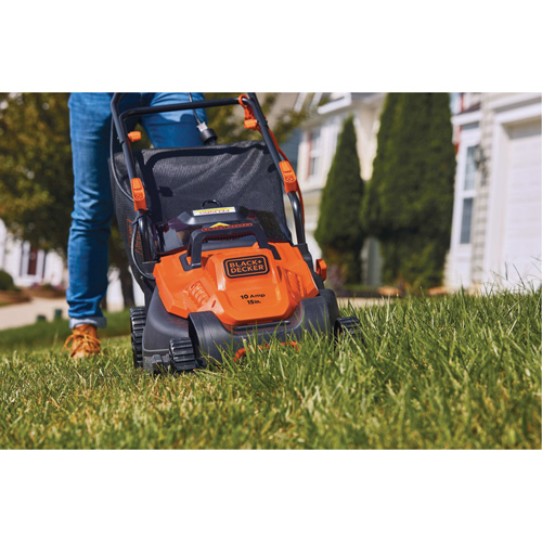 Lawn Mower with Comfort Grip Handle, Push Walk-Behind, Electric, 15" Cutting Width Nassau Supply
