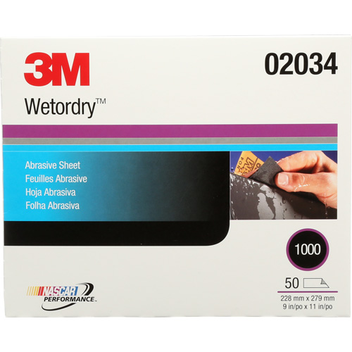 Feuille abrasive Imperiale, 9" x 11", Grain 1000, Carbure de silicium Nassau Supply