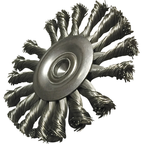 Brosses mont&eacute;es &agrave; fils nou&eacute;s circulaires, 3-1/2" dia., dia. Des fils 0,014", Tige 1/4" Nassau Supply