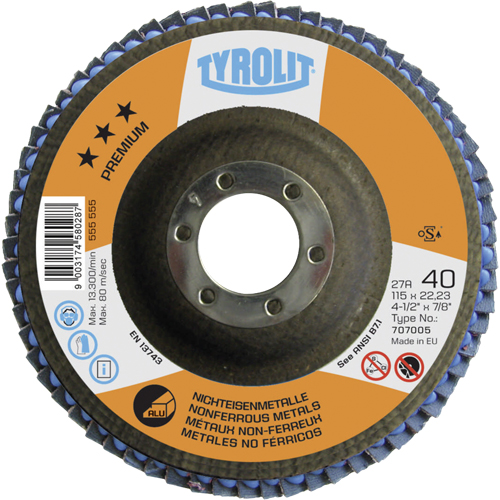 Flap Disc, 5" x 7/8", Type 29, 40 Grit, Ceramic Nassau Supply