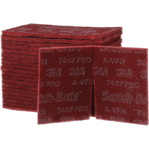 Tampons manuels Scotch-Brite 7447, Oxyde d'aluminium, 9" x 6", Grain Tr&egrave;s fin Nassau Supply