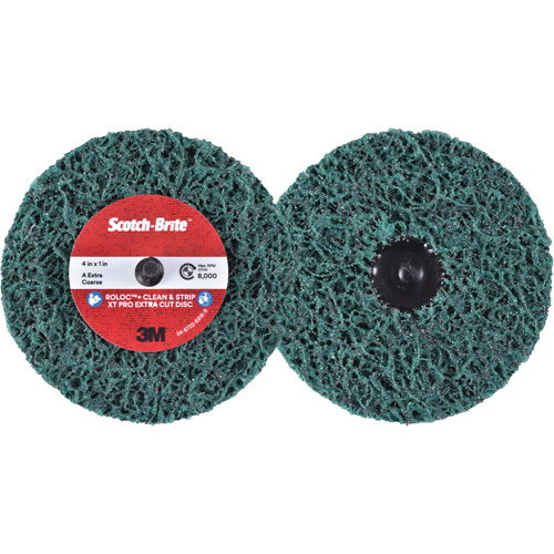 Disque extra coupe  Clean and Strip  XT Pro Roloc Scotch-Brite, 4" dia., Grain Extra grossier, Oxyde d'aluminium Nassau Supply
