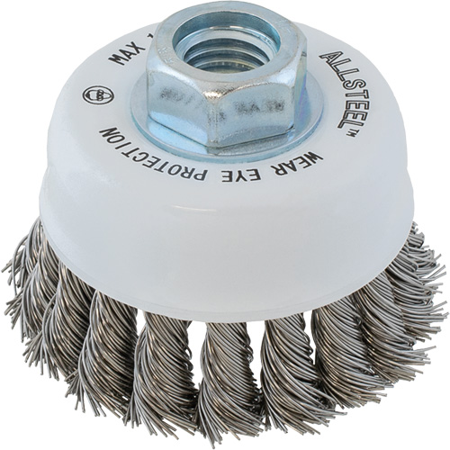 Brosse m&eacute;tallique ALLSTEEL, 3" dia. x 5/8"-11 arbre Nassau Supply