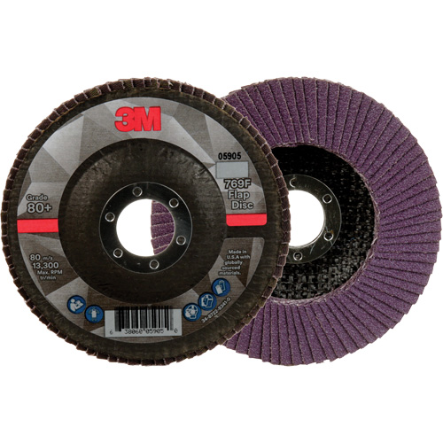 Disque &agrave; lamelles &agrave; changement rapide 769F, 4-1/2" x 7/8", Type 27, Grain 80+, C&eacute;ramique Nassau Supply