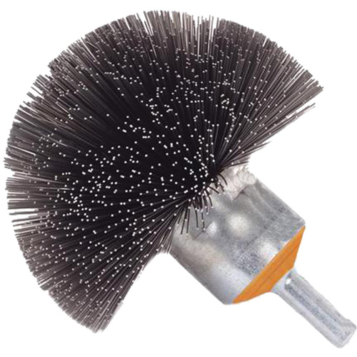 Brosse sph&eacute;rique mont&eacute;e &agrave; fils cr&ecirc;p&eacute;s, 1-1/2", Fils 0,008", Tige 1/4" Nassau Supply