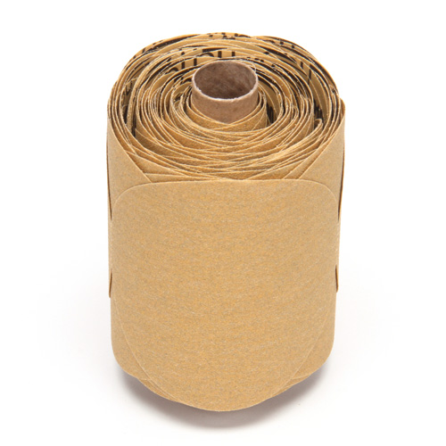 Rouleau de disques dor&eacute;s 216U Stikit, Oxyde d'aluminium, 5" la x 52' lo, Grain P100 Nassau Supply
