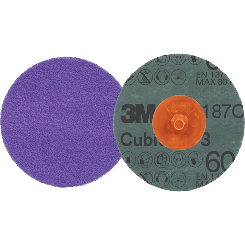 Cubitron 3 Roloc Fibre Disc, 3" Dia., 60+ Grit, Ceramic Nassau Supply