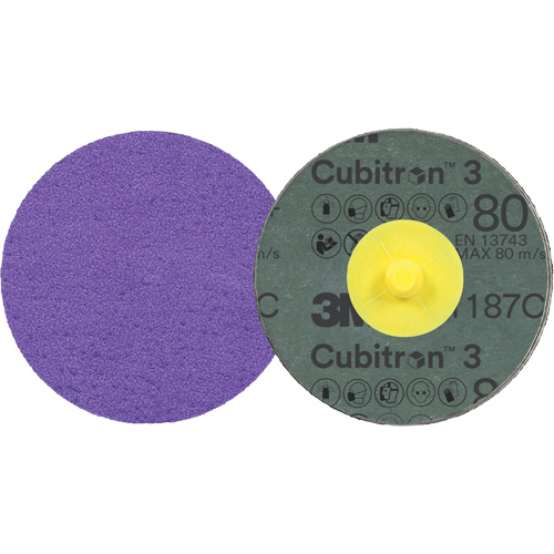 Cubitron 3 Roloc Fibre Disc, 3" Dia., 80+ Grit, Ceramic Nassau Supply