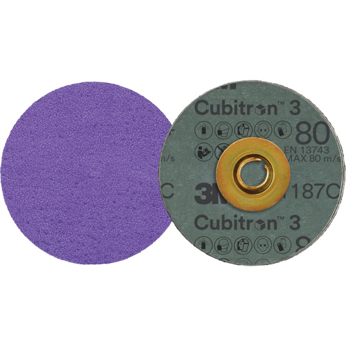 Cubitron 3 Roloc Fibre Disc, 3" Dia., 80+ Grit, Ceramic Nassau Supply
