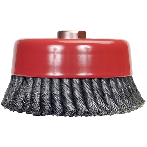 Brosse-boisseau &agrave; fils nou&eacute;s, 6" dia. x 5/8"-11 arbre Nassau Supply