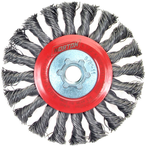 Standard Twist Wire Wheel, 4-1/2" Dia., 0.02" Fill, 5/8"-11 Arbor, Steel Nassau Supply