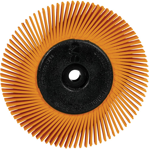 Brosse radiale en soies de pr&eacute;cision type A PN-RB avec adaptateur Scotch-Brite , C&eacute;ramique, Grain 80+, 6" dia. Nassau Supply