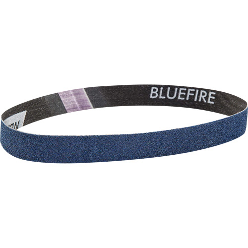 Courroie abrasive en tissu Bluefire, 3/4" la x 18" lo, Alumine de zirconium, Grain 120 Nassau Supply