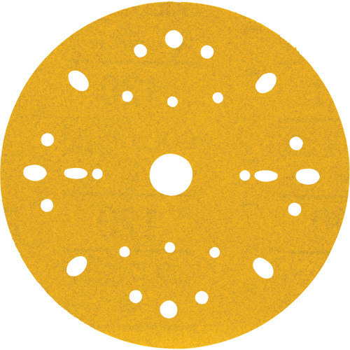 Hookit Gold Abrasive Disc, 6" Dia., 120 Grit, Aluminum Oxide, C-Weight Nassau Supply