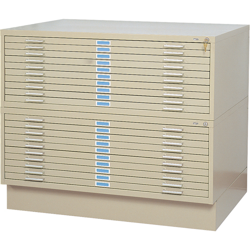 Classeurs en acier pour plans, 10 Tiroirs, 46-3/8" la x 35-3/8" p x 16-1/2" h Nassau Supply