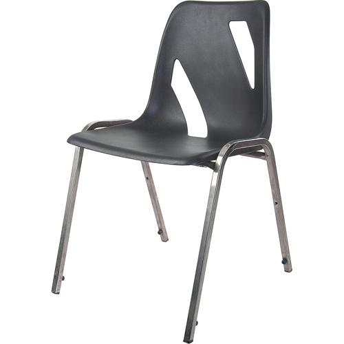 Stacking Chair, Vinyl, 31" High, 275 lbs. Capacity, Black Nassau Supply