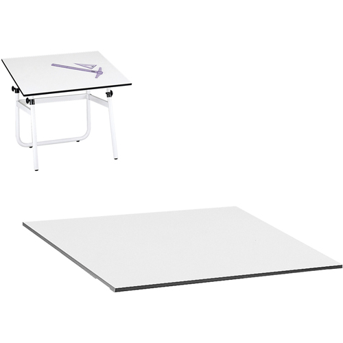 Table Top for Vista Adjustable Drawing Table, 48" W x 3/4" H, White Nassau Supply