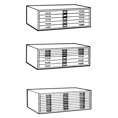 Classeurs en acier pour plans, 5 Tiroirs, 40-3/8" la x 29-3/8" p x 16-1/2" h Nassau Supply
