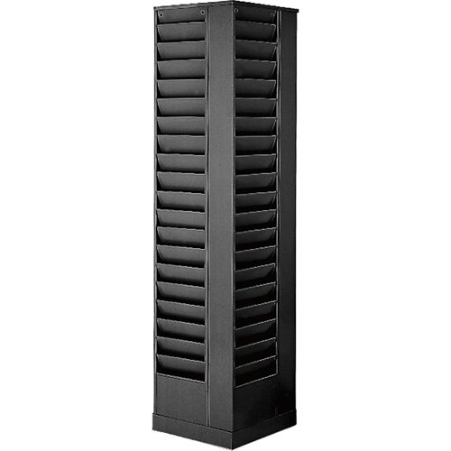 Literature Storage Racks, Rotating, 92 Slots, Steel, 14-1/8" W x 14-1/8" D x 66" H Nassau Supply