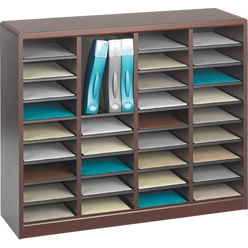 Casier &agrave; compartiments E-Z Stor pour documentation, Stationnaire, 36 fentes, Bois, 40" la x 3/4" p x 32-1/2" h Nassau Supply