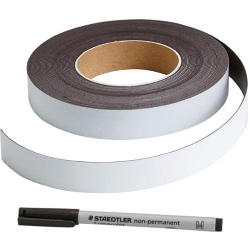 Write-On Magnetic Label, Magnetic, 600" L x 1" W Nassau Supply