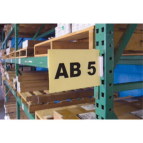 Ensembles d'&eacute;tiquettes pour all&eacute;es d'entrep&ocirc;t &agrave; fixation par pression Slip 'N Stik, 11" x 8-1/2", Plastique Nassau Supply