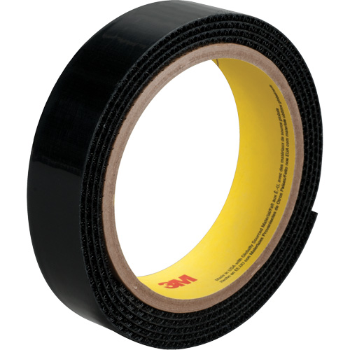 Fixation SJ3527N, Boucle, 50 vg x 1", Adh&eacute;sif, Noir Nassau Supply