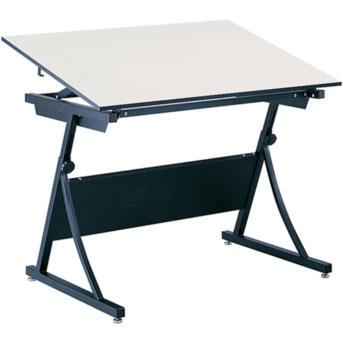 PlanMaster Height-Adjustable Drafting Table, 43" W x 29-1/2" - 37-1/2" H, Black Nassau Supply