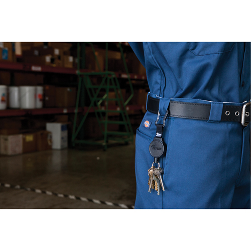 D&eacute;rouleurs de taille moyenne de s&eacute;rie Mid6 #6, Polycarbonate, C&acirc;ble 36", Fixation Agrafe de ceinture Nassau Supply