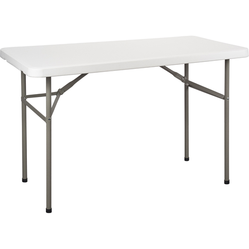 Table pliante, Rectangulaire, 48" l x 24" la, Poly&eacute;thyl&egrave;ne, Blanc Nassau Supply