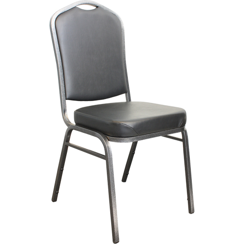Stacking Chairs, Vinyl, 37" High, 275 lbs. Capacity, Black Nassau Supply