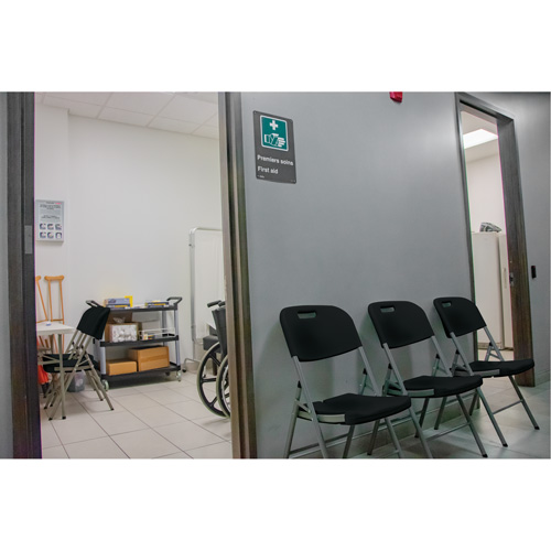 Folding Chair, Polyethylene, Black, 350 lbs. Weight Capacity Nassau Supply
