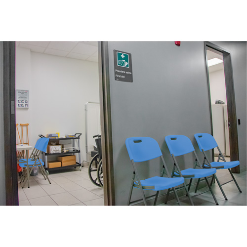 Folding Chair, Polyethylene, Blue, 350 lbs. Weight Capacity Nassau Supply