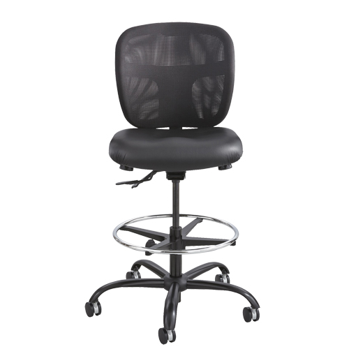 Tabouret robuste Vue, Vinyle, Noir, Capacit&eacute; 350 lb Nassau Supply