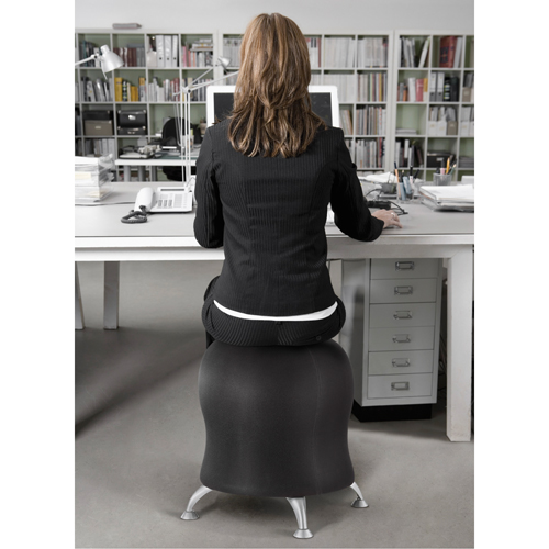Zenergy Ball Chair, Vinyl, Black, 250 lbs. Capacity Nassau Supply