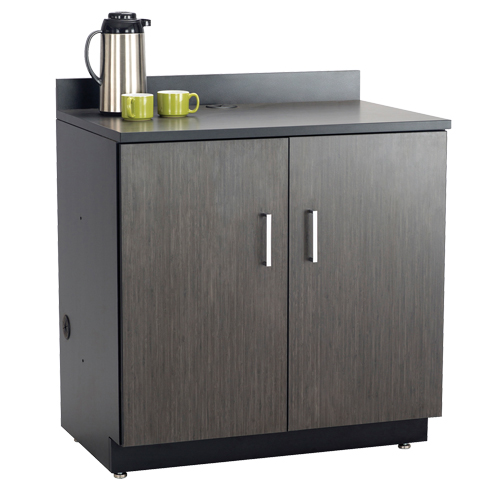 Modular Base Cabinet, Melamine, 2 Shelves, 39" H x 36" W x 25" D, Asian Night/Black Nassau Supply