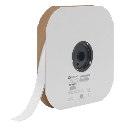 Fastener Tape, Loop, 25 yds x 1", Sew-On, White Nassau Supply