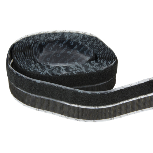 Fastener, Hook & Loop, 15' x 3/4", Adhesive, Black Nassau Supply