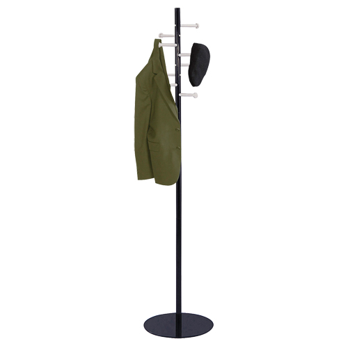 Nail Head Coat Rack, 67" H, Black, 8 Hook(s) Nassau Supply
