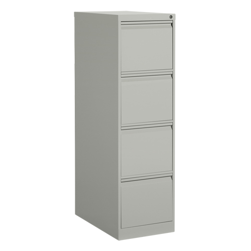 Vertical Filing Cabinet, Steel, 4 Drawers, 15-1/7" W x 25" D x 52" H, Grey Nassau Supply