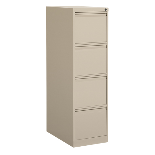 Vertical Filing Cabinet, Steel, 4 Drawers, 15-1/7" W x 25" D x 52" H, Beige Nassau Supply