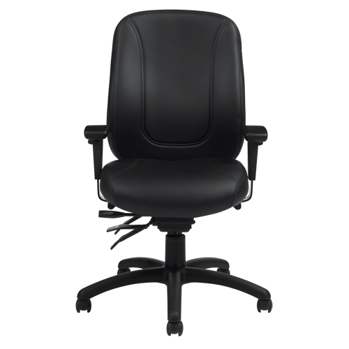 Chaise Overtime &agrave; dos &eacute;lev&eacute;, Cuir, Noir, Capacit&eacute; 300 lb Nassau Supply