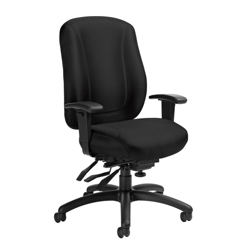 Overtime High Back Chair, Fabric, Black, 300 lbs. Capacity Nassau Supply