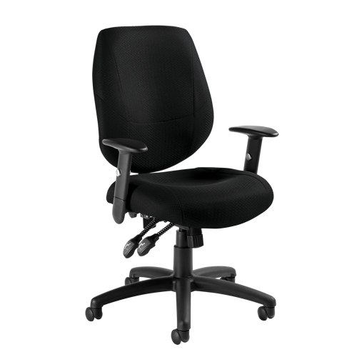 Six 31 Operator Chair, Fabric, Black, 250 lbs. Capacity Nassau Supply